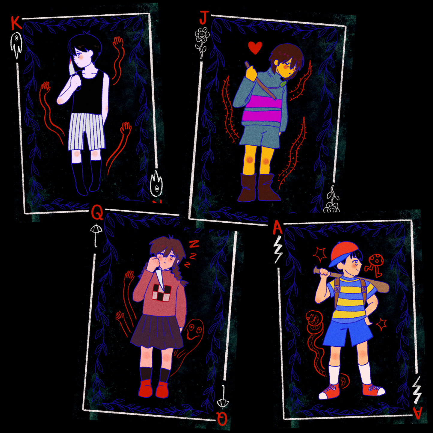 Pixel RPG Kids Playing Card Mini Prints