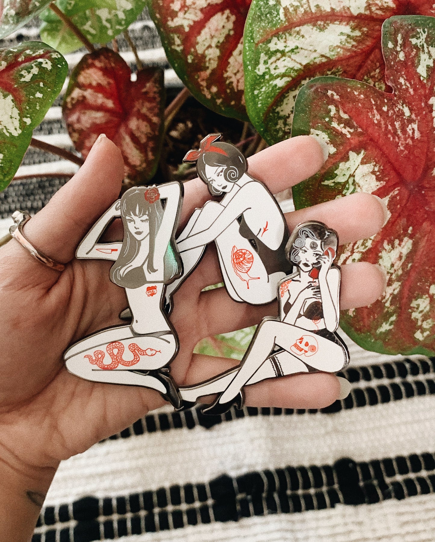 Junji Ito Pin-Up Babes Enamel Pins