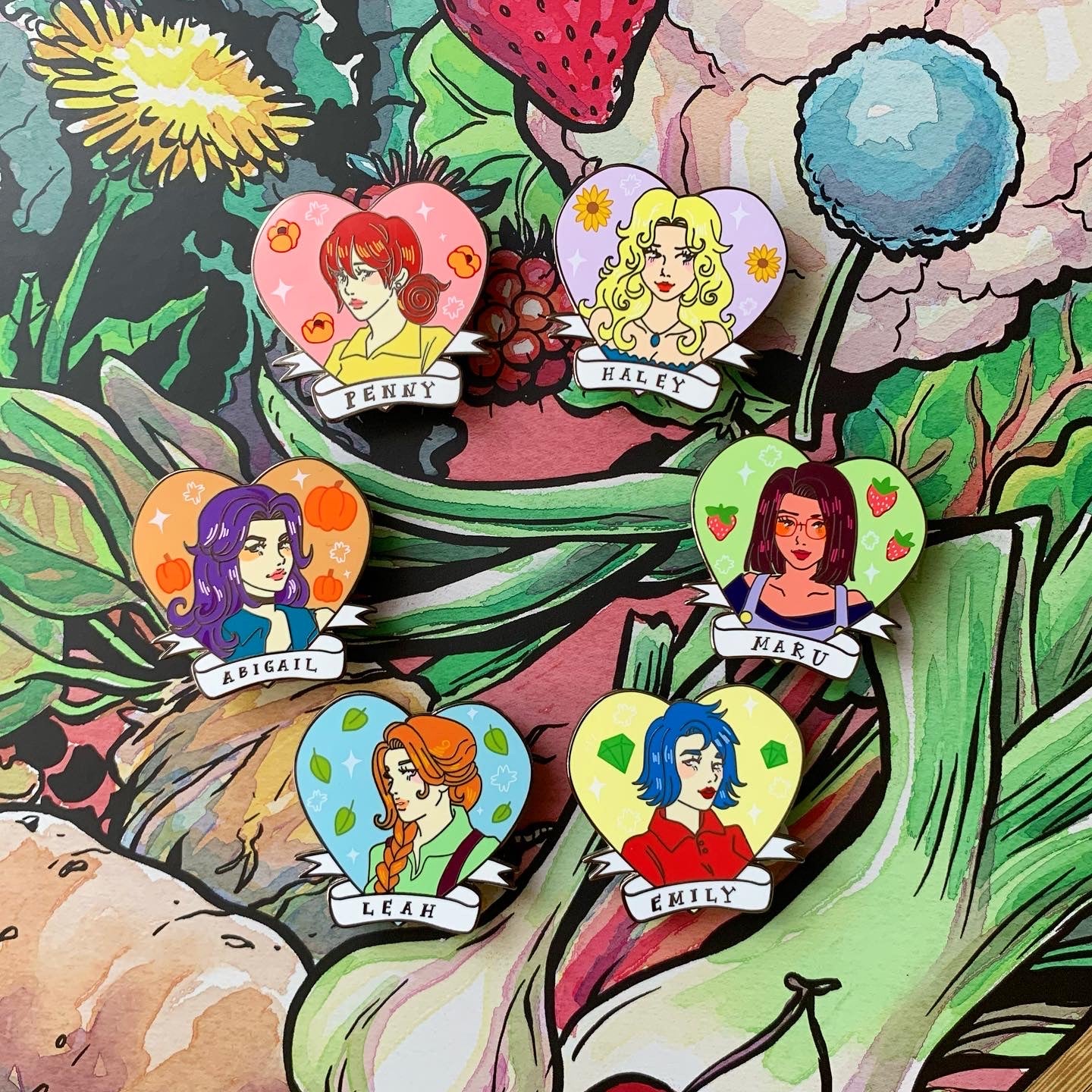 Farmer Valentines Enamel Pins