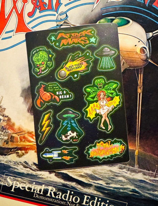 Attack From Mars Pinball Sticker Sheet