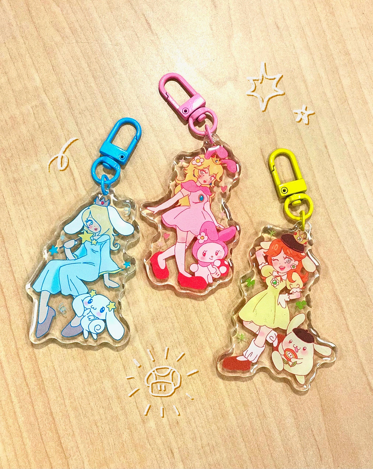 Super Sanrio Princess Keychains