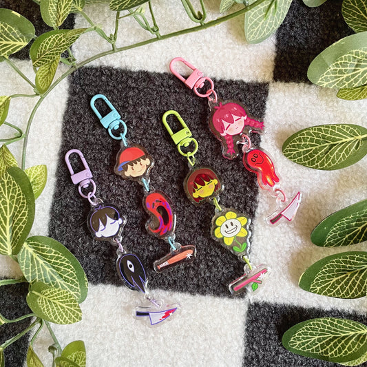 Pixel RPG Kids Connecting Keychains