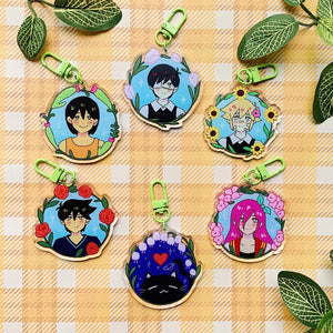 OMORI Flower Portrait Keychains