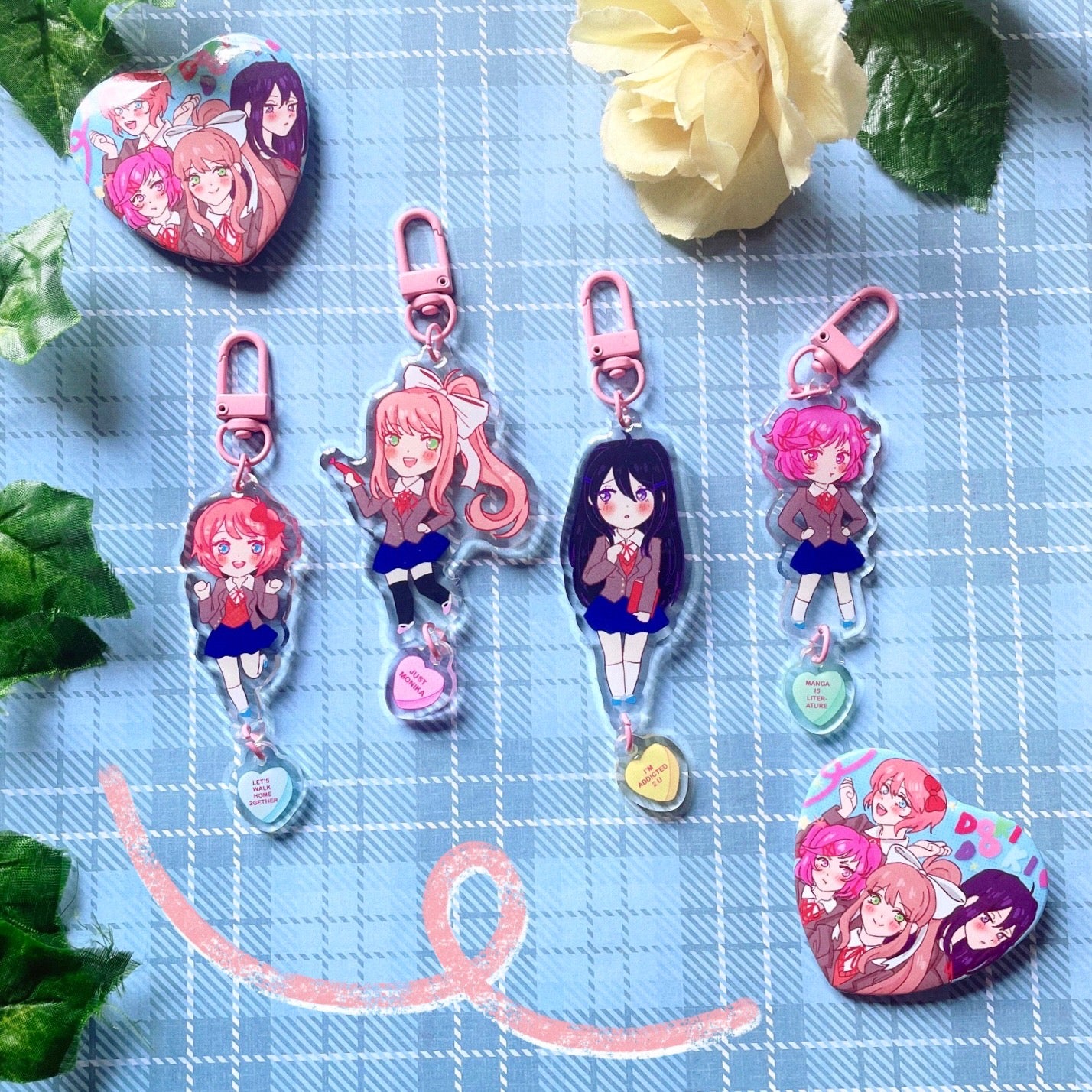 Doki Doki Literature Club! Sweethearts Keychains