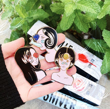 Load image into Gallery viewer, Manga Horror Girl Enamel Pins