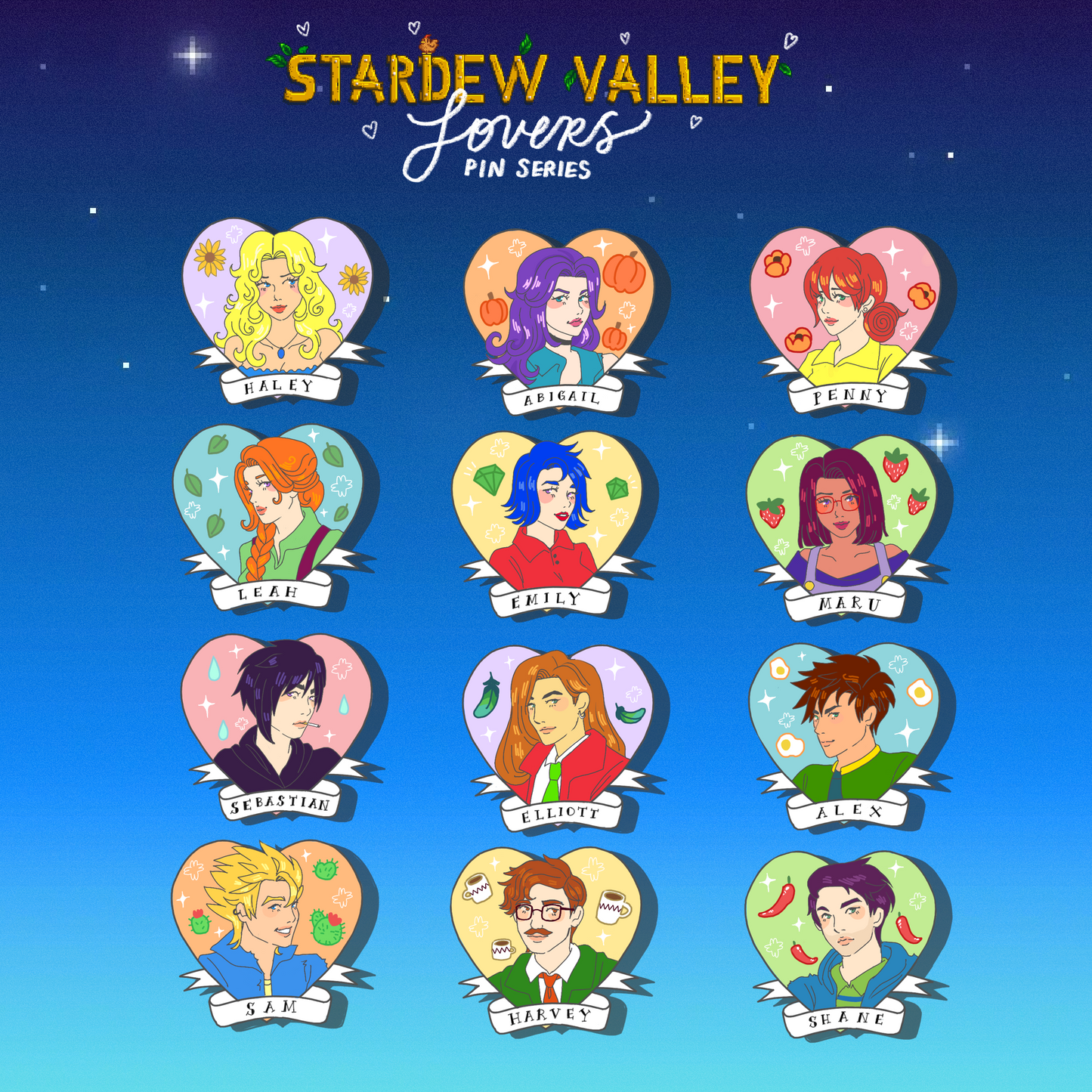 Stardew Valley Valentines Pin Series