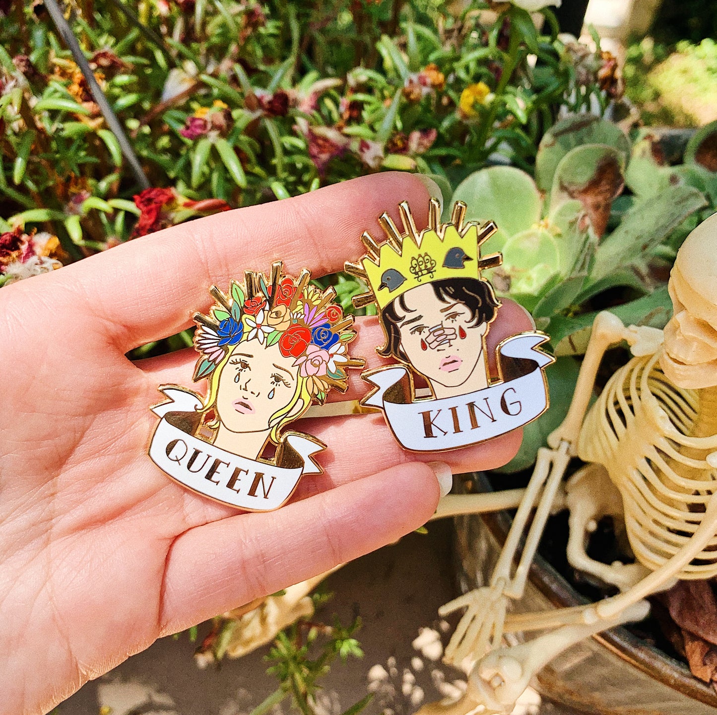 Horror Royalty King & Queen Enamel Pins
