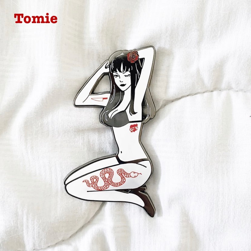 Junji Ito Pin-Up Babes Enamel Pins